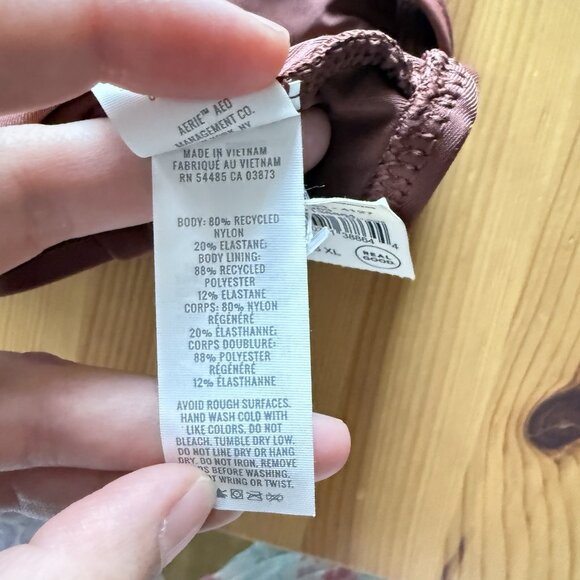 NWT Aerie Brown Halter Swim Top Beach Padded Pool Bikini Top Solid XL - Picture 5 of 5